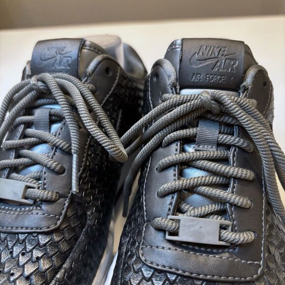Nike Women's AF1 Air Force 1 Upstep Metallic Silver Snake Skin 917590-003 Size 8 - Picture 6 of 9